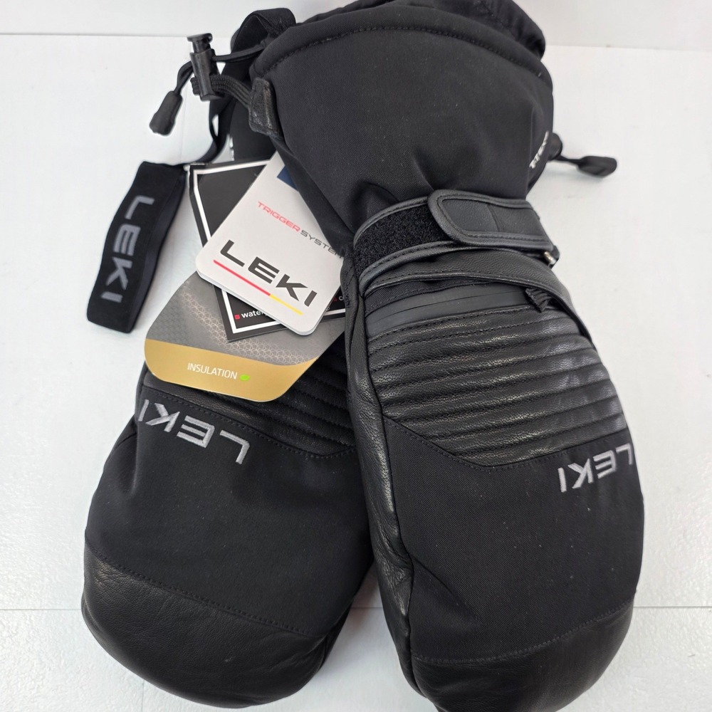 Leki Xplore XT 3D Mitt Alpine Ski Snowboard Mittens Black Unisex Size 8 NEW